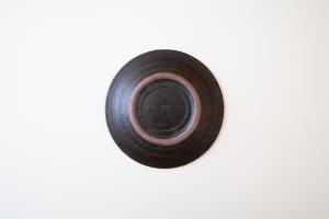 錆釉 リーフリム皿 6寸