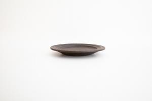 錆釉 リーフリム皿 6寸