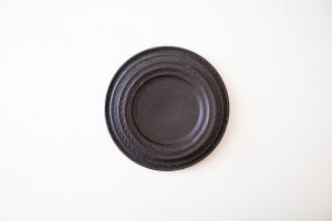 錆釉 リーフリム皿 7寸