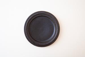 錆釉 リーフリム皿 7寸