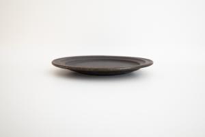 錆釉 リーフリム皿 8寸