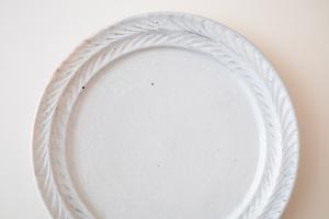 鉄散リーフリム皿 8寸