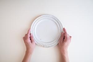 鉄散リーフリム皿 7寸