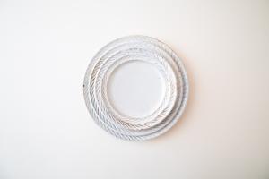 鉄散リーフリム皿 6寸