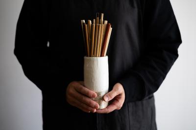 渕荒横彫カトラリースタンド 中