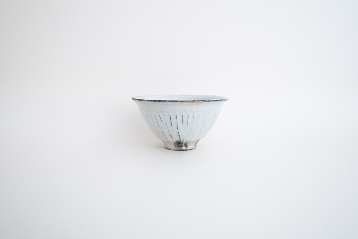 青灰 しのぎめし碗 大