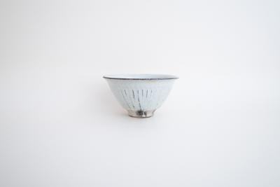 青灰 しのぎめし碗 大