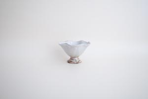 鉄散 輪花高台豆鉢