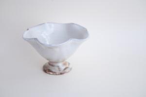 鉄散 輪花高台豆鉢