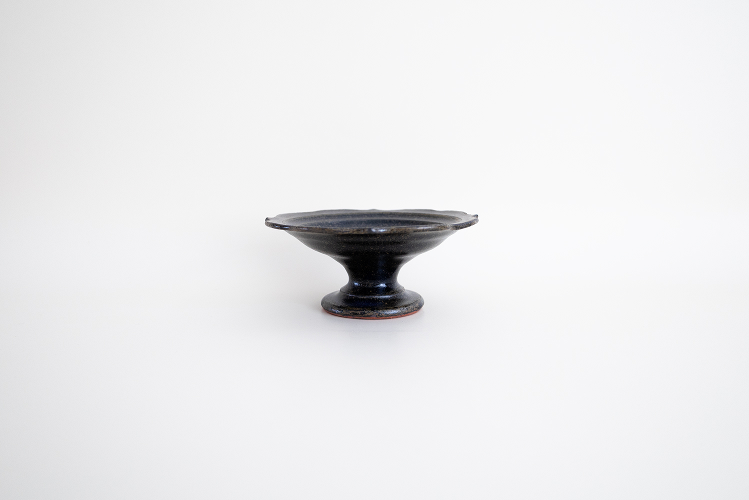 瑠璃釉 彫刻コンポート皿 Φ130