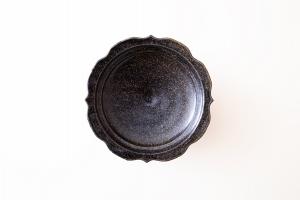瑠璃釉 彫刻コンポート皿 Φ180