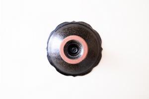 瑠璃釉 彫刻コンポート皿 Φ180