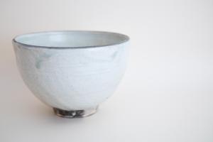 青灰 どんぶり大(白荒刷毛目型)