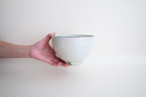青灰 どんぶり大(白荒刷毛目型)