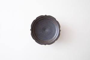 錆釉彫刻コンポート皿 Φ180