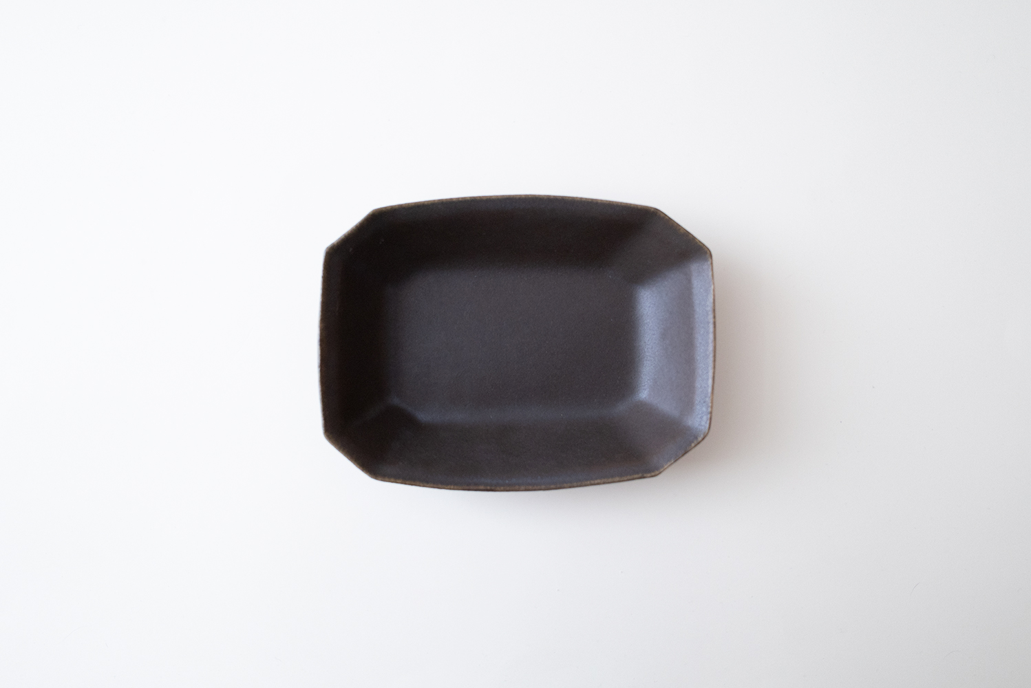 錆釉八角深鉢 小