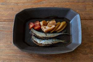 錆釉八角深鉢 小