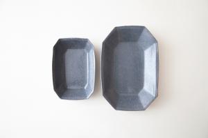 グレー釉八角深鉢 小