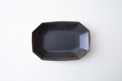 錆釉八角深鉢 大
