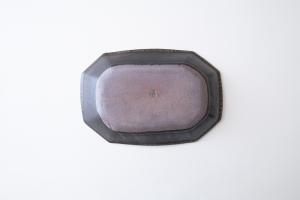 錆釉八角深鉢 大