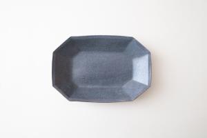 グレー釉八角深鉢 大