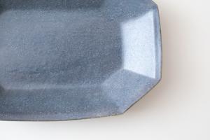 グレー釉八角深鉢 大