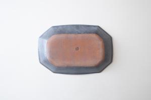 グレー釉八角深鉢 大