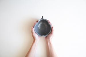 グレー釉 洋梨鉢 小