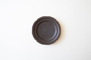 錆釉彫刻皿 6寸