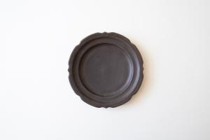 錆釉彫刻皿 7寸