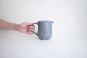 グレー釉 リーフピッチャー 小