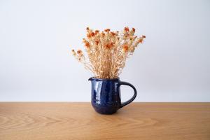 瑠璃釉 リーフピッチャー 小