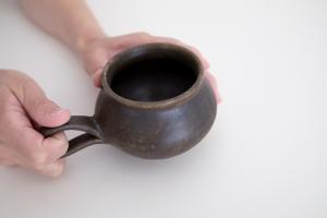 錆釉たぬマグ
