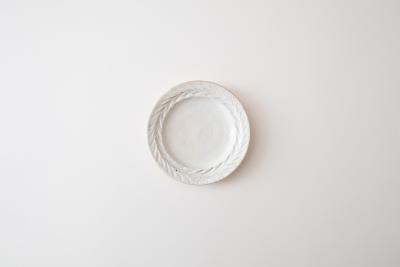 鉄散しのぎリーフリム皿 4寸