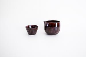 飴釉ぐい呑切立