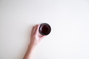 飴釉しのぎ豆皿