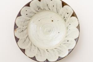 黄刷毛 花皿 8寸