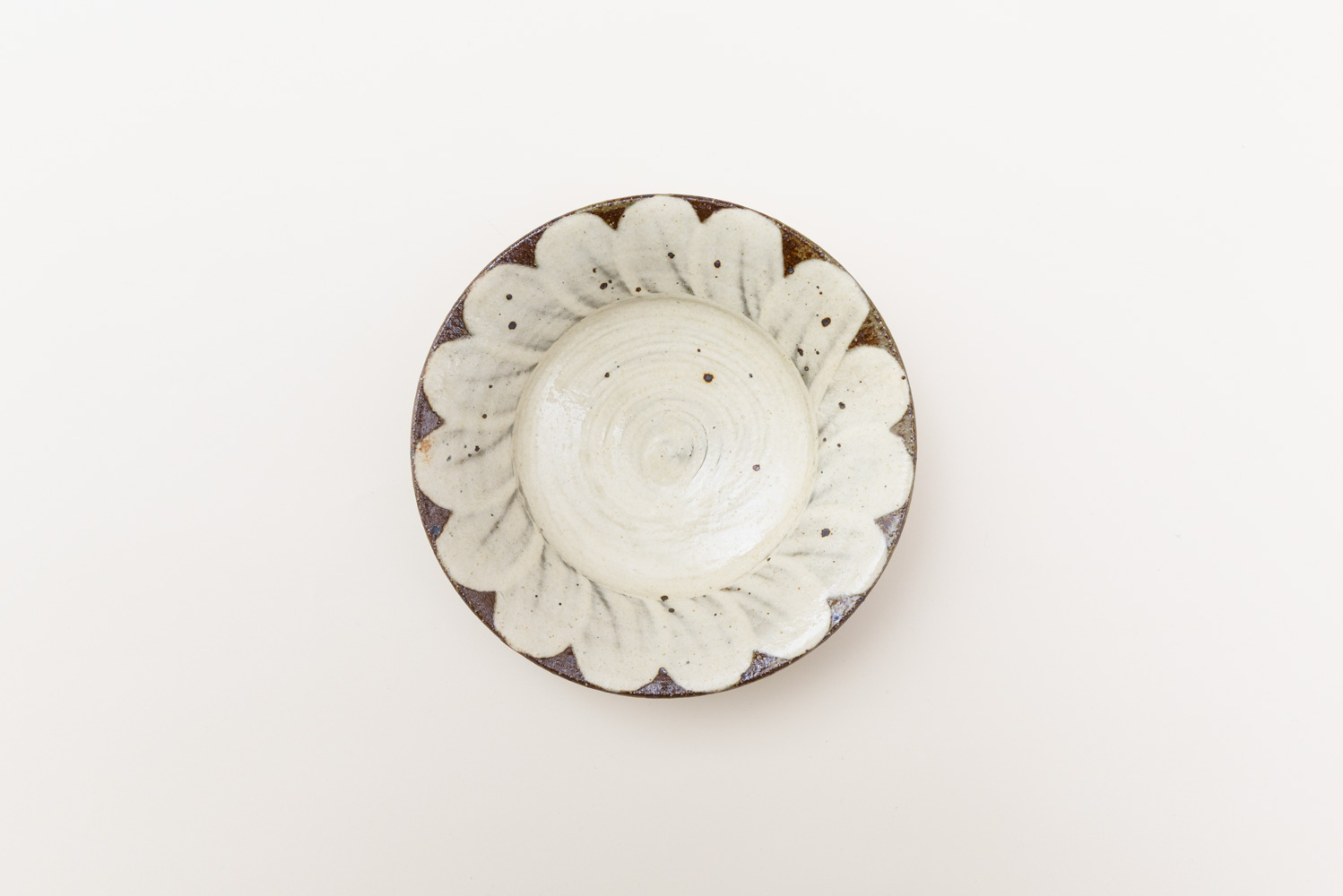 黄刷毛 花浅鉢 6寸