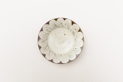 黄刷毛 花浅鉢 6寸