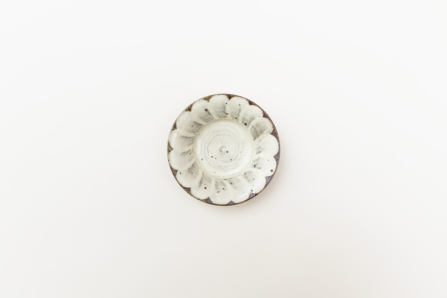 黄刷毛 花浅鉢 4寸