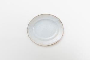 鉄散だ円リム皿 小