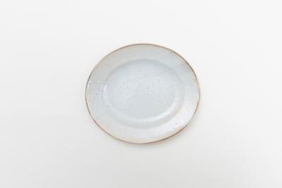 鉄散だ円リム皿 小