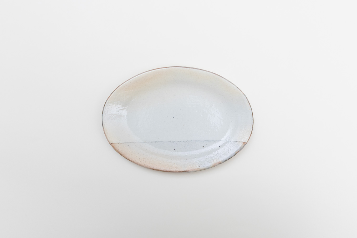 荒鉄線楕円リム長皿 小