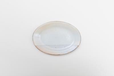 荒鉄線楕円リム長皿 小