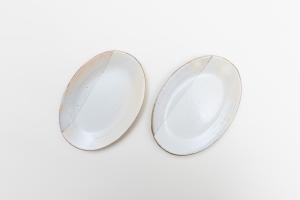 荒鉄線楕円リム長皿 小