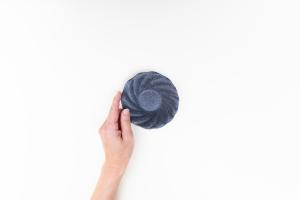 グレー釉 スパイラル輪花小鉢