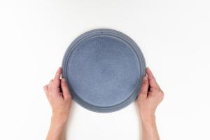 グレー釉エッジプレート φ260