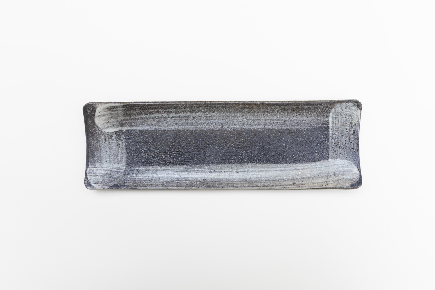 青灰刷毛目 長皿
