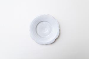 鉄散 彫刻花皿 φ190