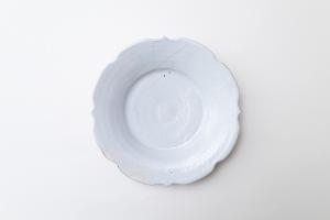 鉄散 彫刻花皿 φ240